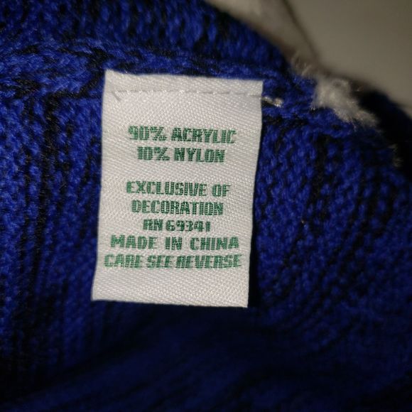 Blue and White Winter Holiday Sequin Snowman Sweater Hi Low Hem Size Large - Picture 5 of 8